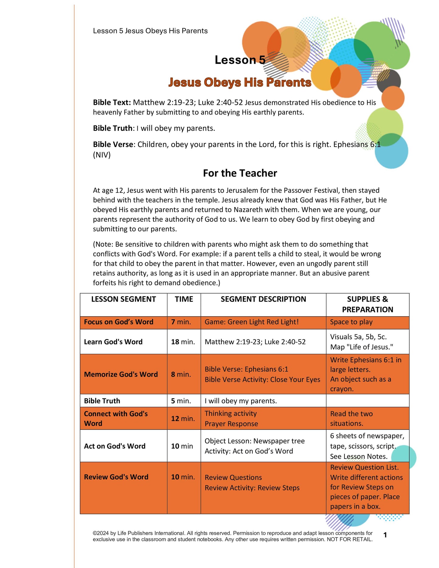 Life's Kids Lessons - Jesus is the Son of God