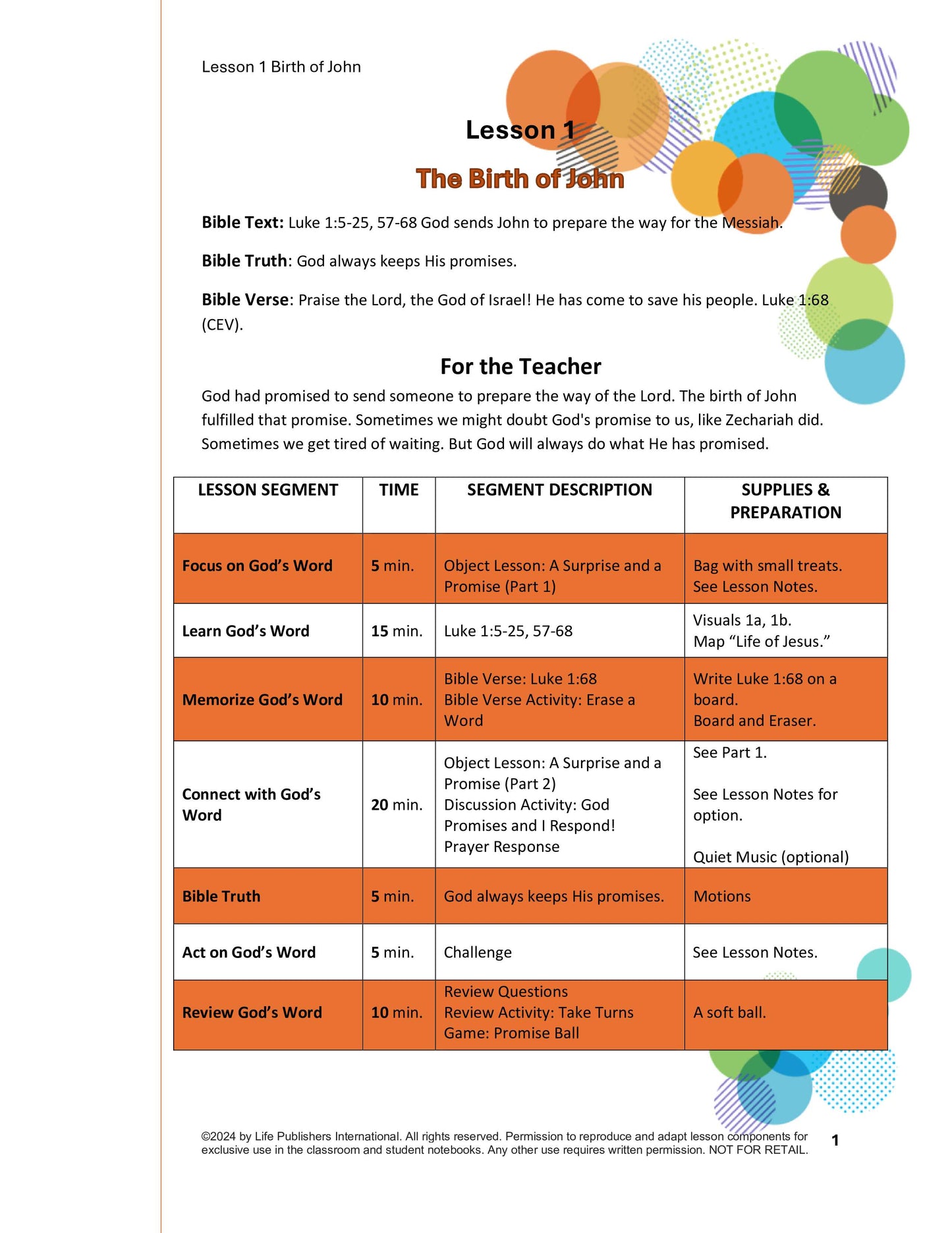 Life's Kids Lessons - Jesus is the Son of God