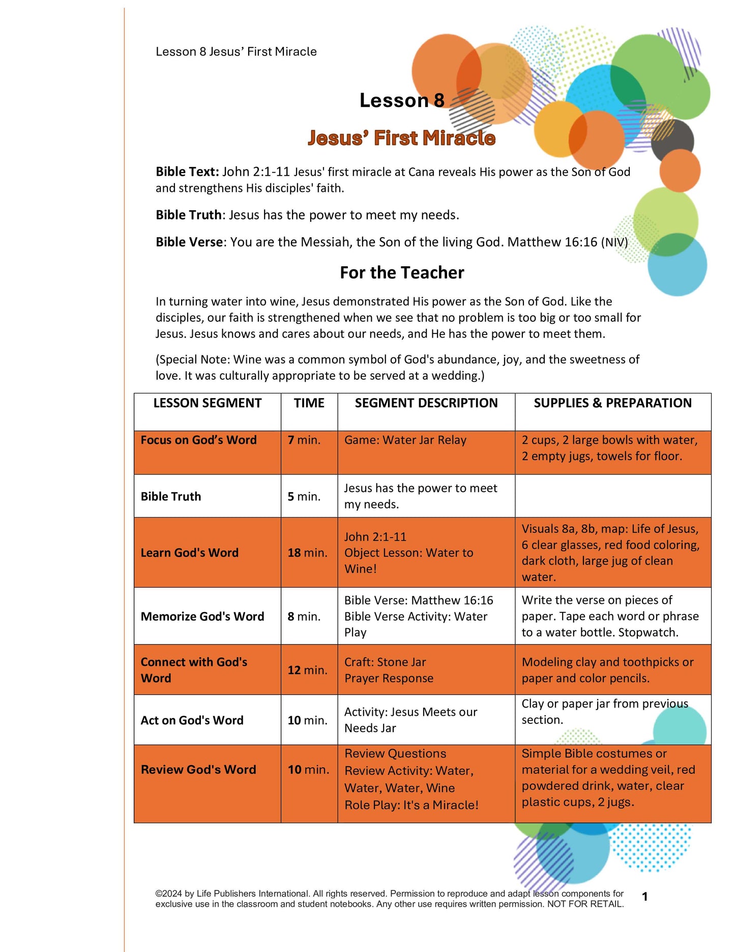 Life's Kids Lessons - Jesus is the Son of God