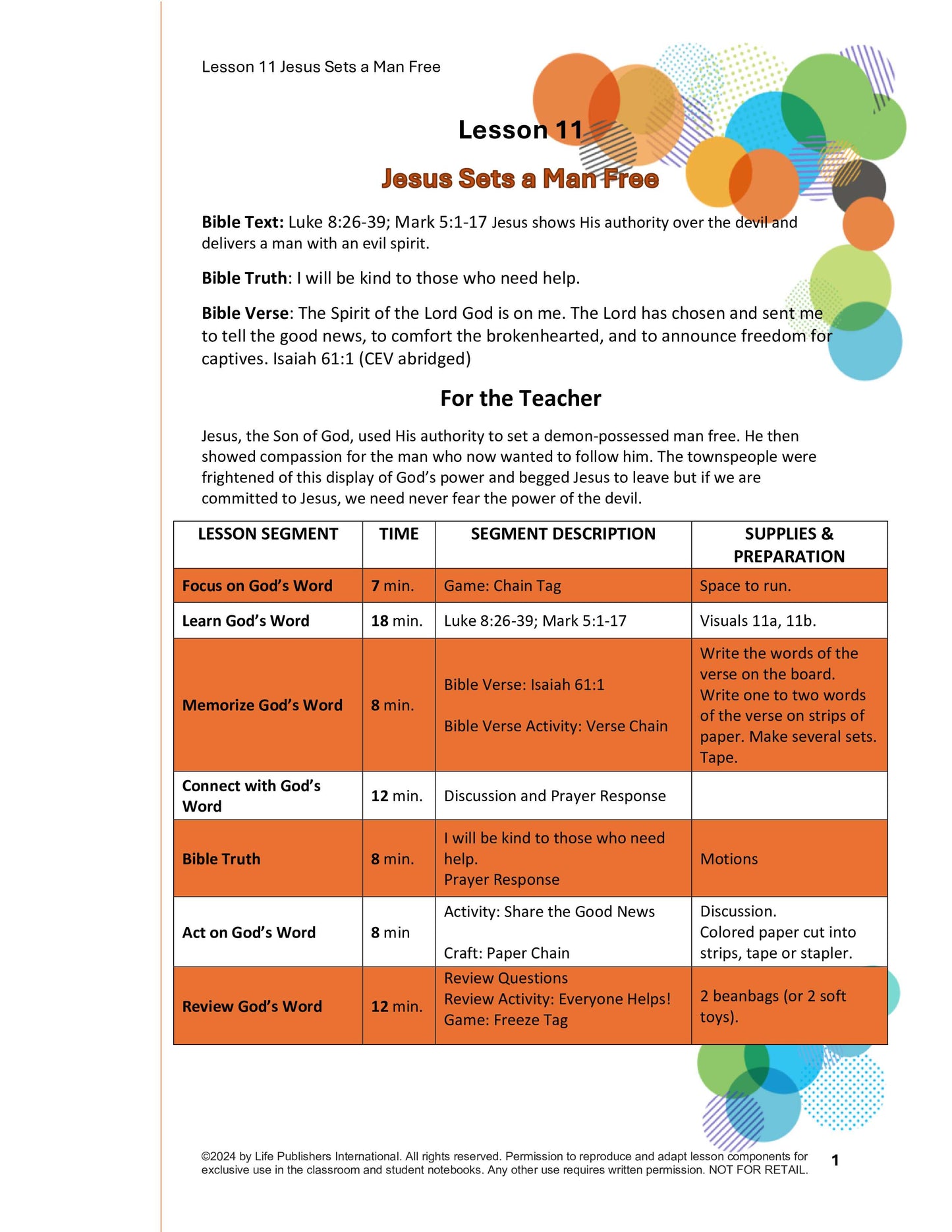 Life's Kids Lessons - Jesus is the Son of God