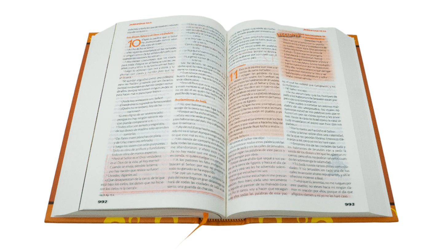Spanish RVC FireBible for Kids (Biblia de poder para niños) - Orange Hardcover