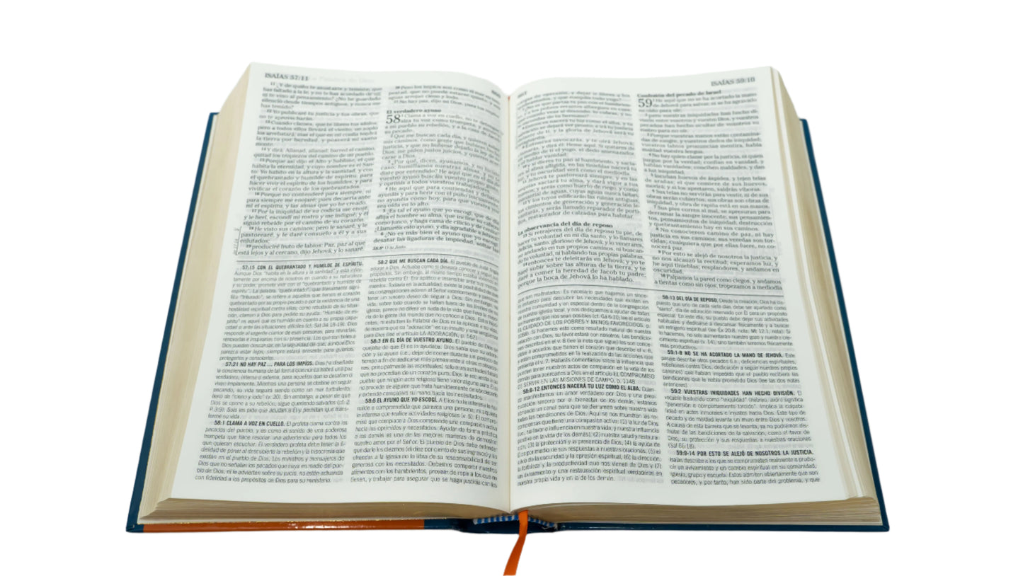 Spanish RVR 1960 Student (Biblia de estudio de la vida plena para jóvenes, tapa dura azul) - Hardcover Blue